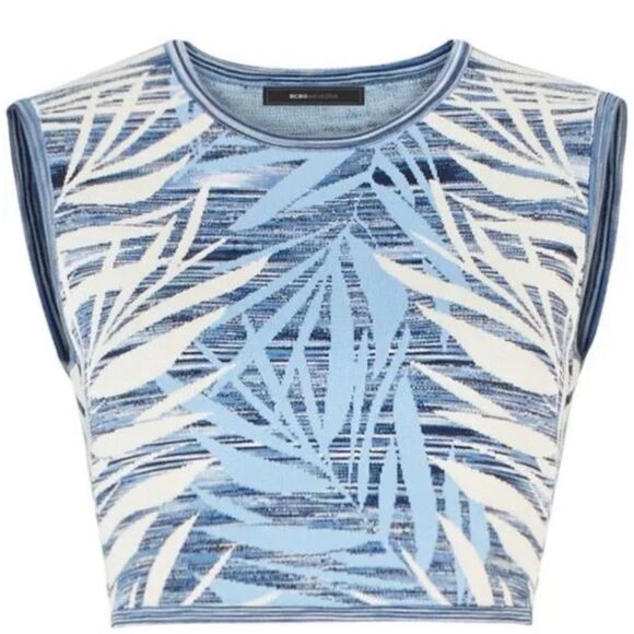 NEW BCBG Maxazria Knit Jacquard Jaelynne Crop Top Womens Size XS - Picture 1 of 5
